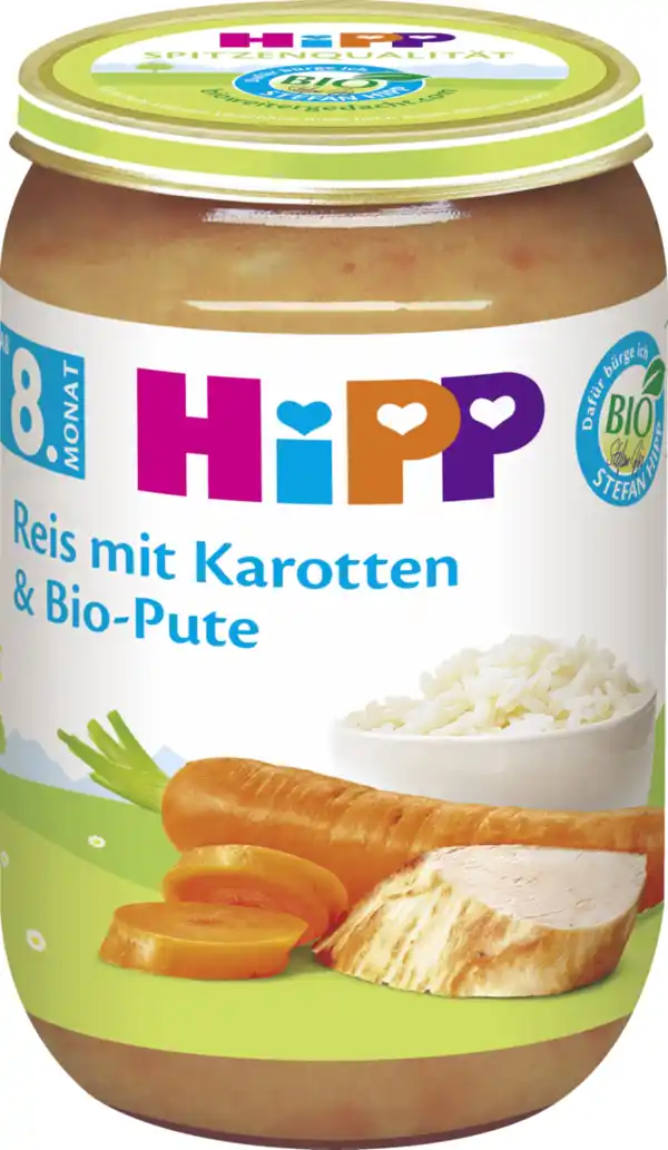 Bild 2 von HiPP Bio Menü Reis mit Karotten & Bio-Pute