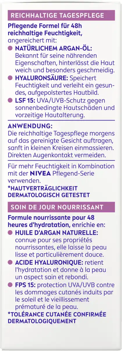 Bild 4 von NIVEA Tagespflege Reichhaltig natürliches Argan-Öl + Hyaluronsäure