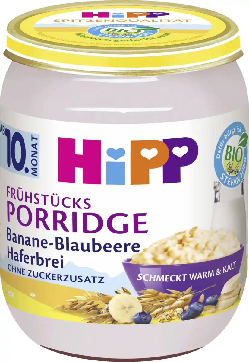 Bild 2 von HiPP Bio Frühstücksporridge Banane-Blaubeere Haferbrei