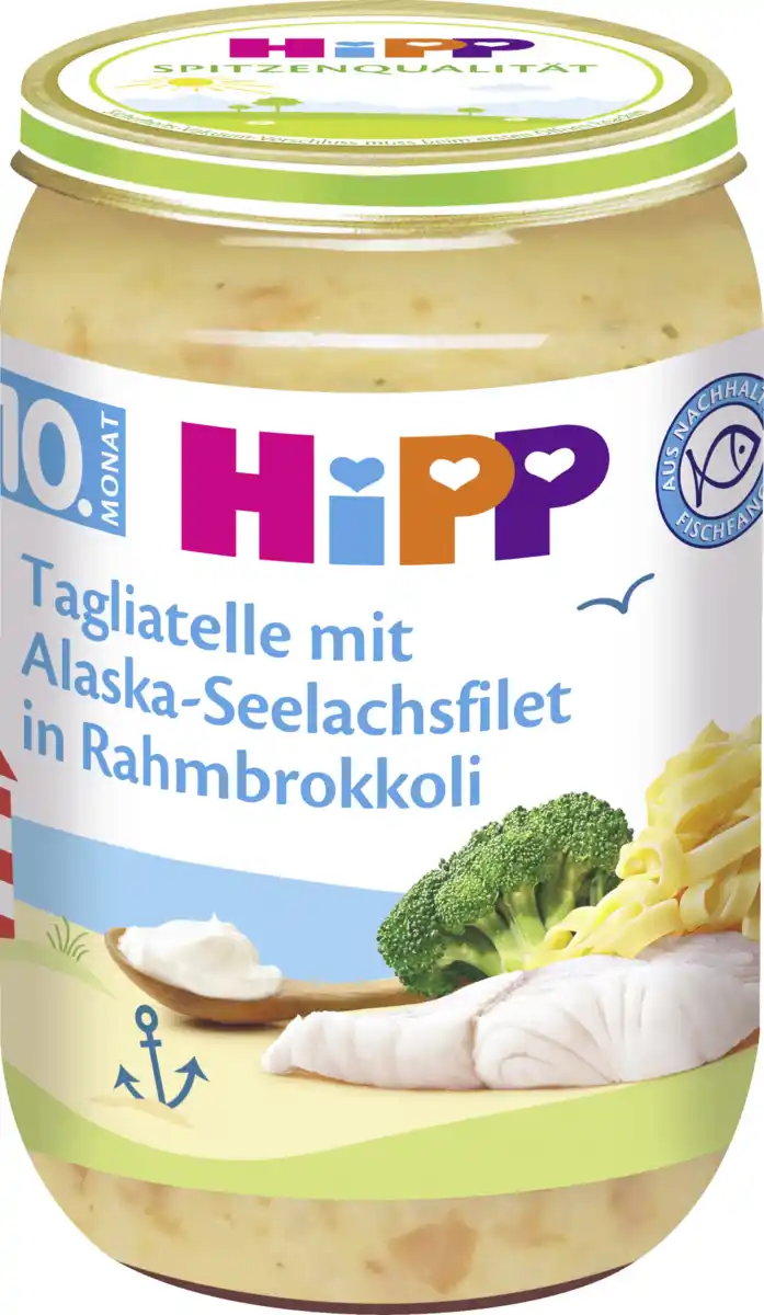 Bild 2 von HiPP Tagliatelle mit Alaska-Seelachsfilet in Rahmbrokkoli