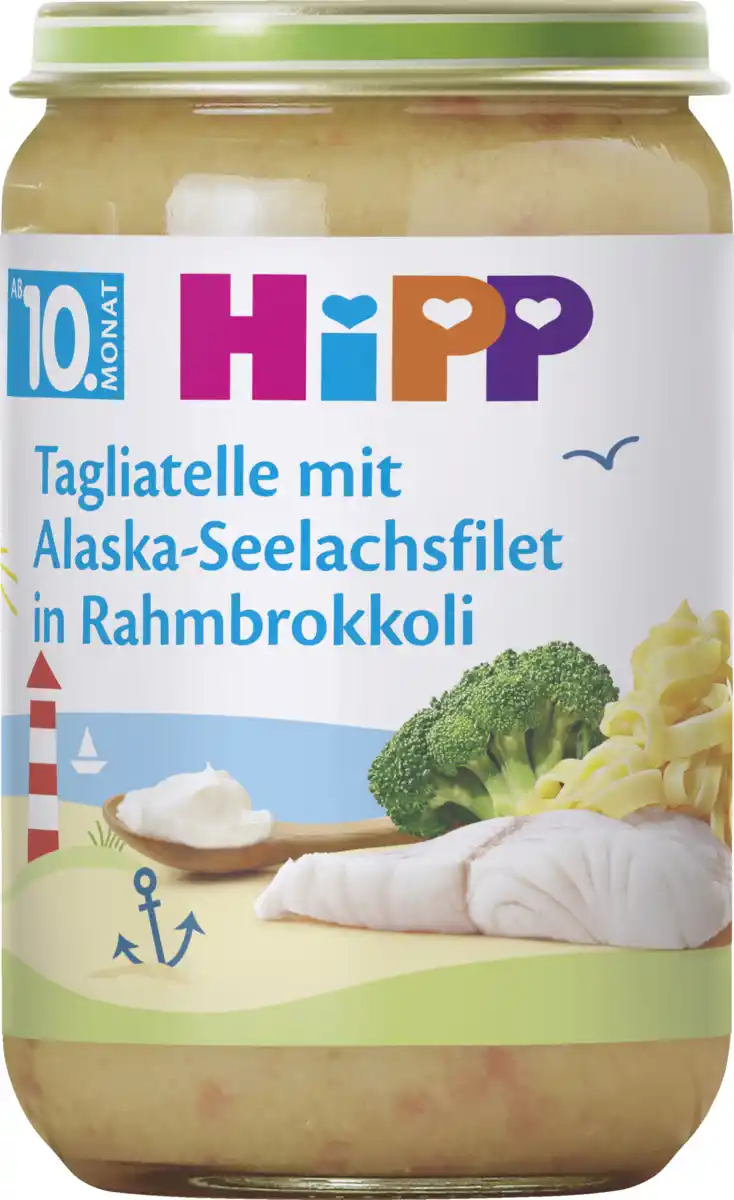 Bild 1 von HiPP Tagliatelle mit Alaska-Seelachsfilet in Rahmbrokkoli