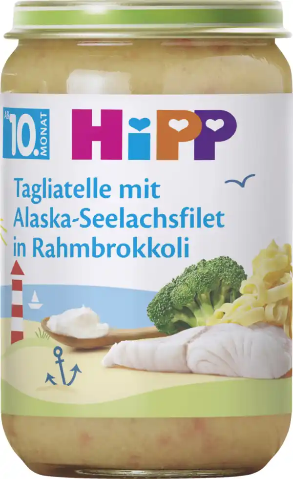 Bild 1 von HiPP Tagliatelle mit Alaska-Seelachsfilet in Rahmbrokkoli