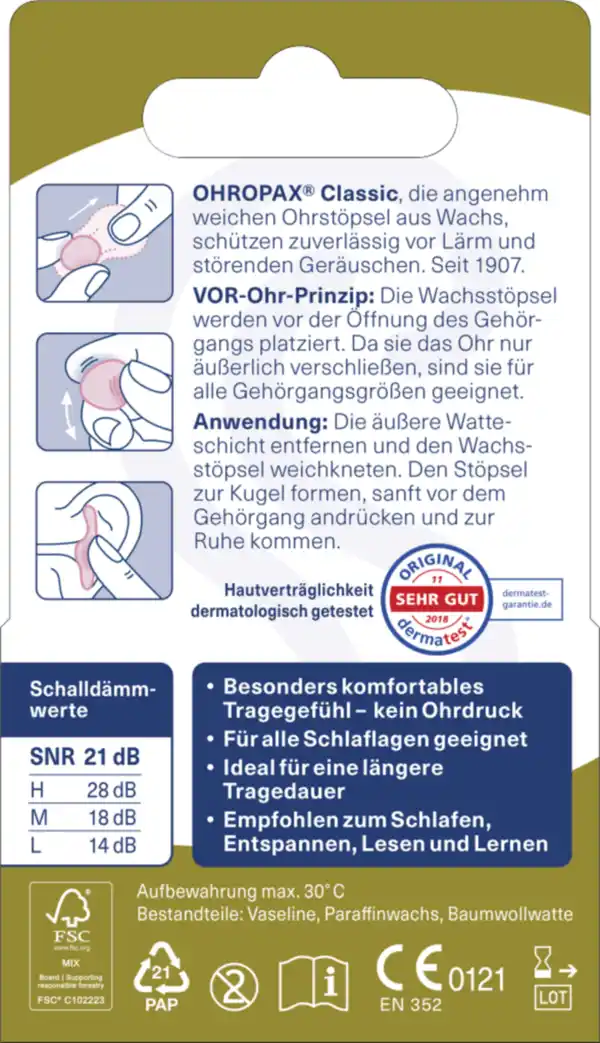 Bild 3 von Ohropax VOR-Ohr Stöpsel CLASSIC