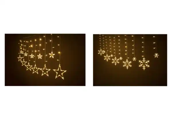 Bild 3 von LIVARNO® LED-Lichtervorhang mit dekorativen Sternen/Schneeflocken