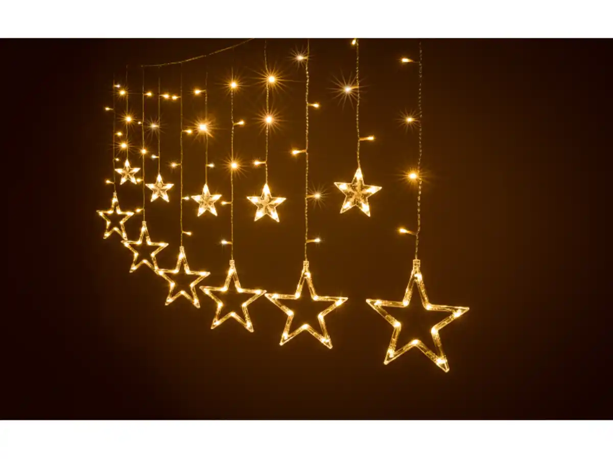 Bild 1 von LIVARNO® LED-Lichtervorhang mit dekorativen Sternen/Schneeflocken
