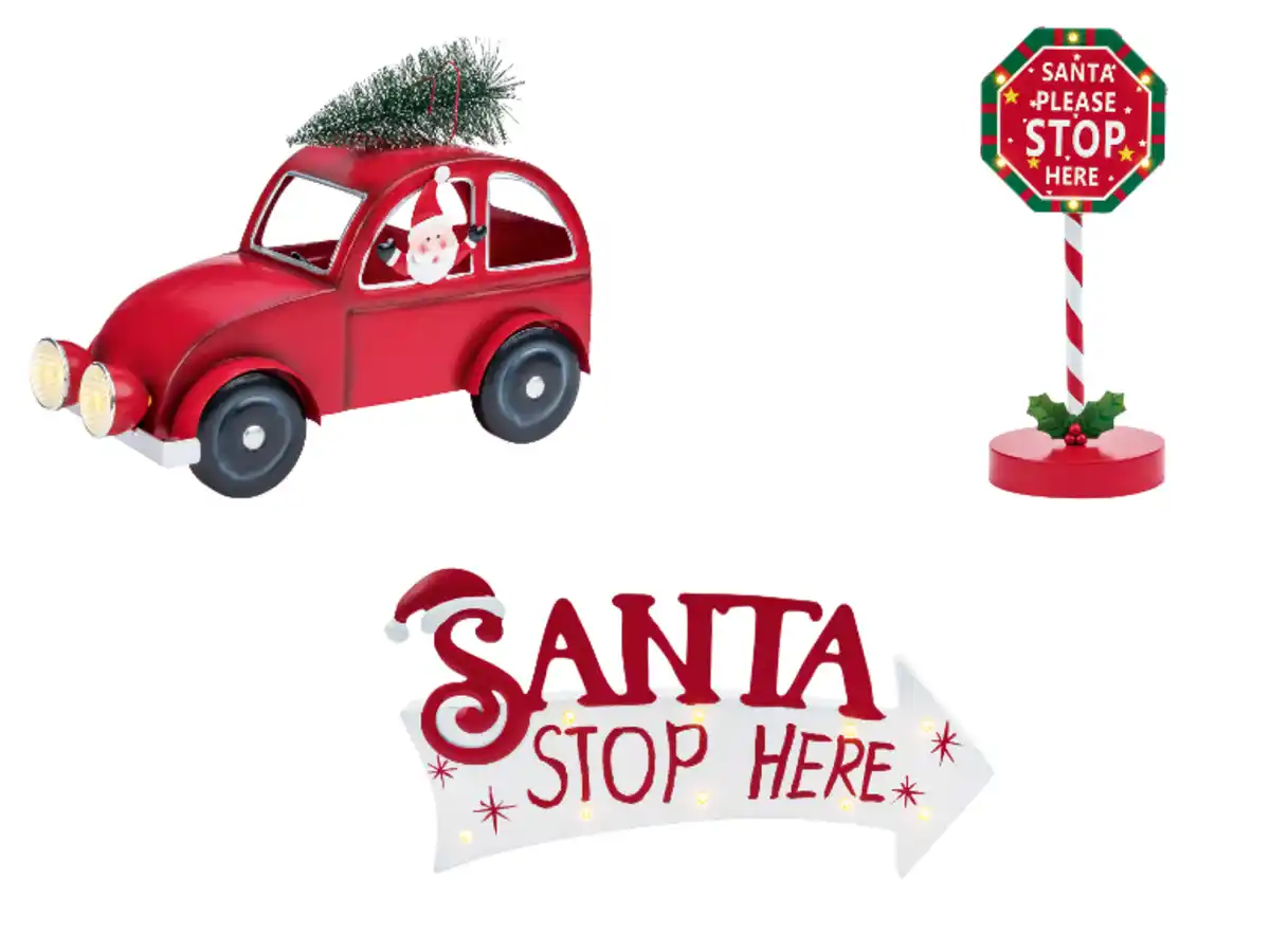 Bild 3 von LIVARNO® Weihnachtsdekoration Auto / Santa Schild / Stop Schild