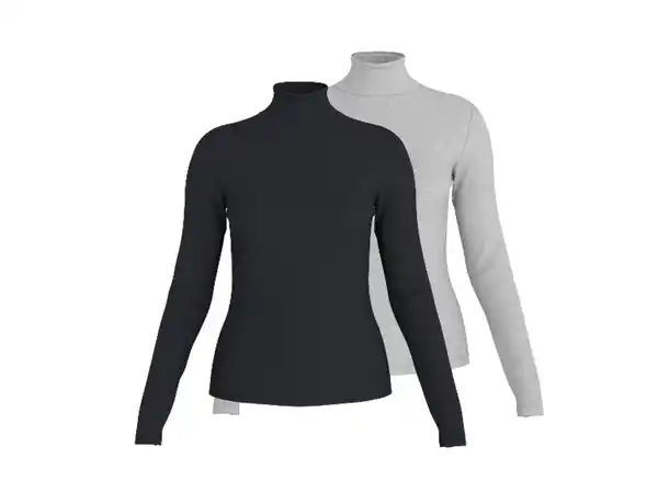 Bild 3 von ESMARA® Damen Gerippte Rollkragenshirts, 2 Stück