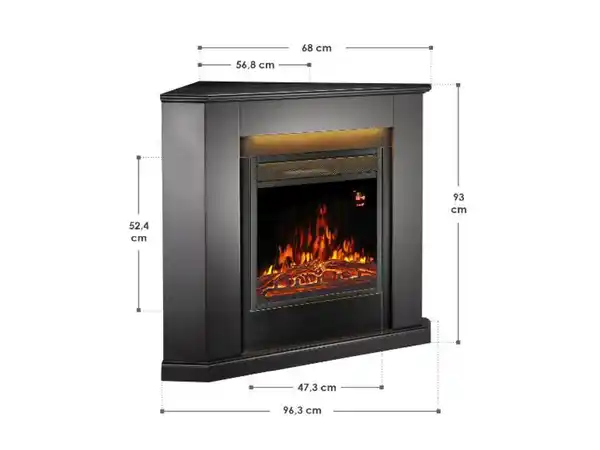 Bild 2 von JUSKYS Elektrokamin mit Heizung & Flammeneffekt