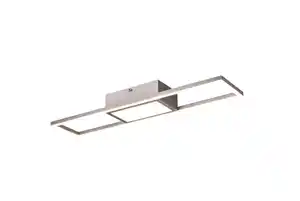 LED Deckenleuchte Rigido nickelfarbig 60x13cm 6cm Metall