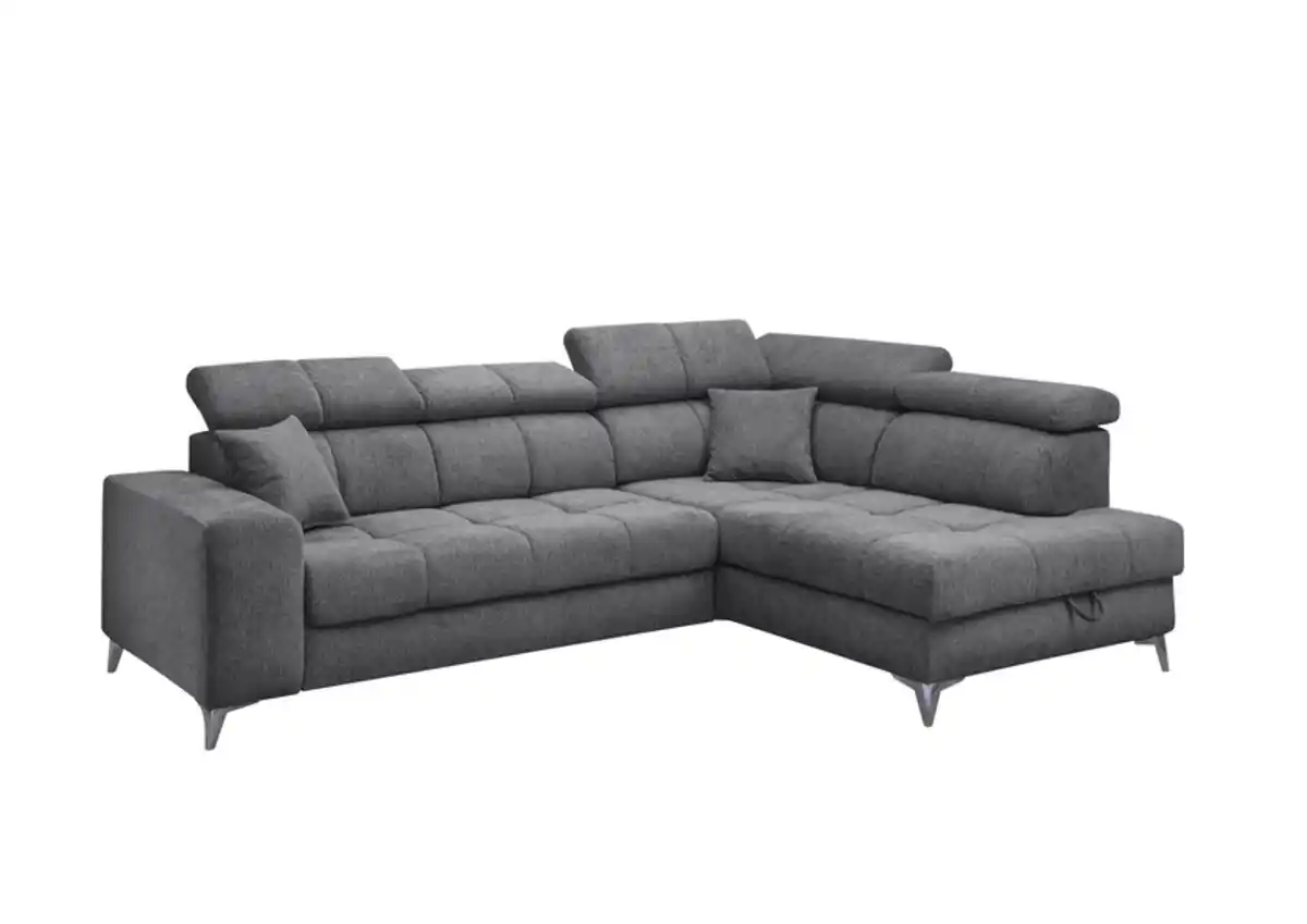 Bild 1 von Ecksofa Sydney 282x86-105x198 grau Garnitur inkl. Kissen