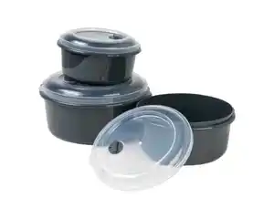 Mikrowellendose-Set Ø15, grau, 20 cm, 3-teilig