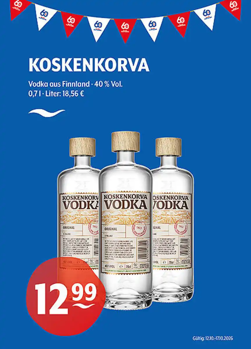 Bild 1 von KOSKENKORVA Vodka aus Finnland 40 % Vol.
