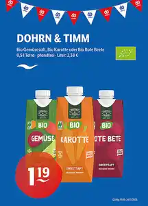 DOHRN & TIMM Bio Gemüsesaft, Bio Karotte oder Bio Rote Beete