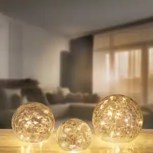 LED-Glaskugel-Set, 3-teilig
