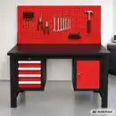Bild 2 von Tech-Craft Werkbank mit 3 Schubladen, 1 Tür und Lochrückwand, 150 x 75 x 80 cm