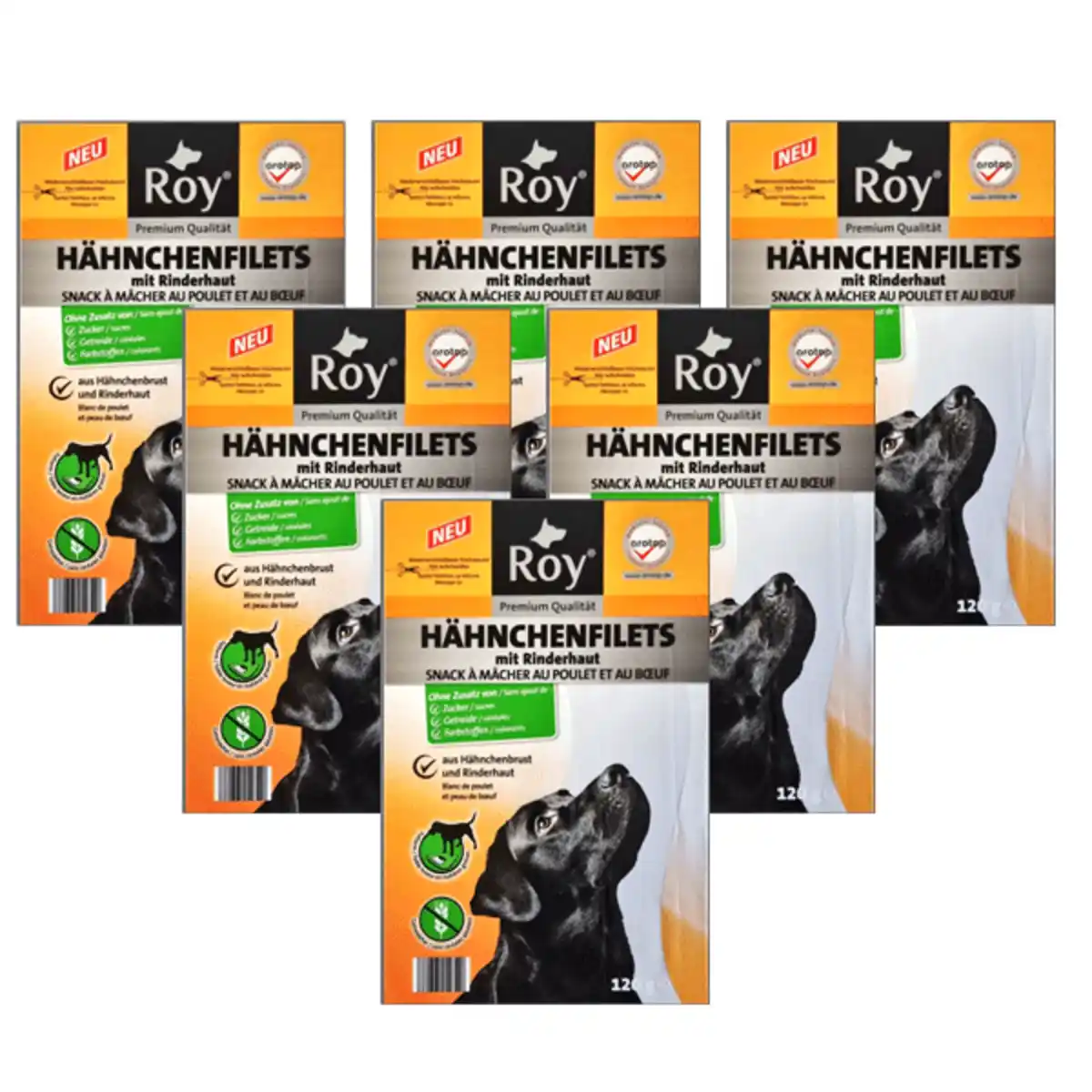 Bild 1 von ROY Hähnchenbrustfilets mit Rinderhaut 120 g - 6er
