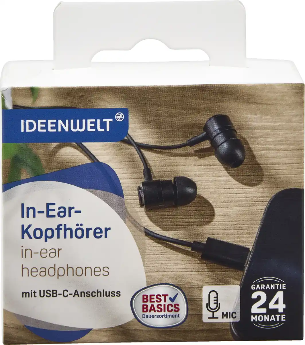 Bild 1 von IDEENWELT Best Basics In-ear-Kopfhörer schwarz SJ016