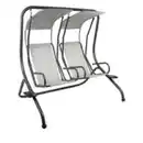 Bild 3 von bellavista® Home & Garden 2-Sitzer Hollywoodschaukel mit Rückenkissen und Getränkehalter, ca. 183 x 136 x 171 cm - Anthrazit