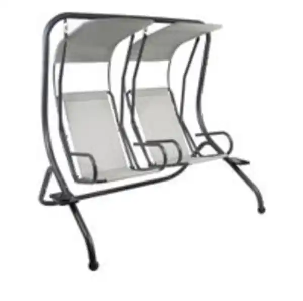 Bild 3 von bellavista® Home & Garden 2-Sitzer Hollywoodschaukel mit Rückenkissen und Getränkehalter, ca. 183 x 136 x 171 cm - Anthrazit