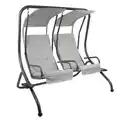 Bild 1 von bellavista® Home & Garden 2-Sitzer Hollywoodschaukel mit Rückenkissen und Getränkehalter, ca. 183 x 136 x 171 cm - Anthrazit