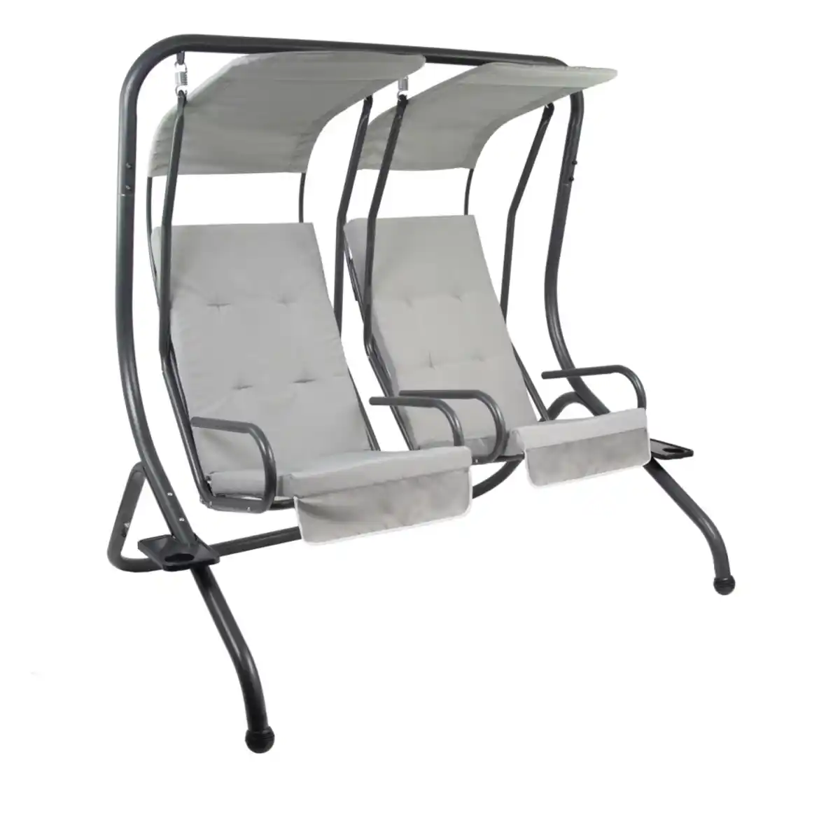Bild 1 von bellavista® Home & Garden 2-Sitzer Hollywoodschaukel mit Rückenkissen und Getränkehalter, ca. 183 x 136 x 171 cm - Anthrazit