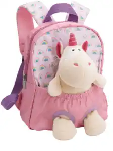 NICI Rucksack mit Plüschtier Einhorn 21x26cm, 0 Rosa