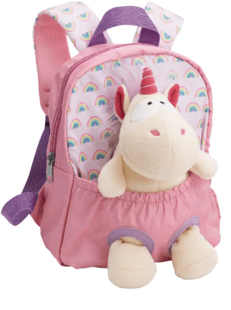 Bild 1 von NICI Rucksack mit Plüschtier Einhorn 21x26cm, 0 Rosa