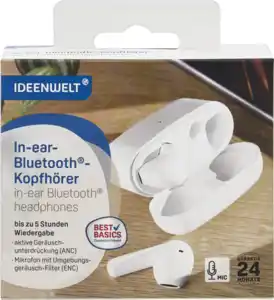 IDEENWELT Best Basics In-ear-Bluetooth-Kopfhörer weiß TW913
