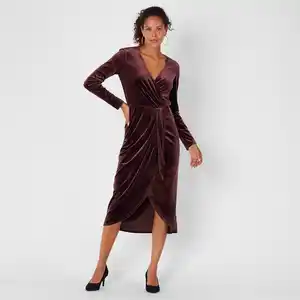 Damen-Samtkleid mit Glitzersteinchen