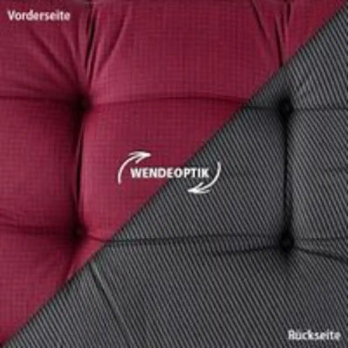 Bild 2 von SOLAX-SUNSHINE Wendeoptik-Stuhlkissen - Dunkelrot/Anthrazit - 2er Set