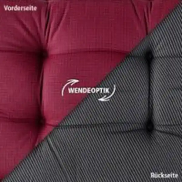 Bild 2 von SOLAX-SUNSHINE Wendeoptik-Stuhlkissen - Dunkelrot/Anthrazit - 2er Set
