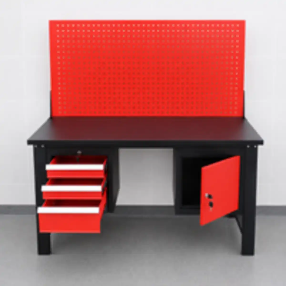 Bild 3 von Tech-Craft Werkbank mit 3 Schubladen, 1 Tür und Lochrückwand, 150 x 75 x 80 cm