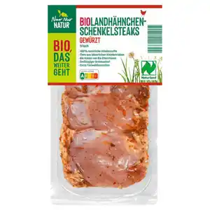 NUR NUR NATUR Bio-Landhähnchen Schenkelsteaks 350 g