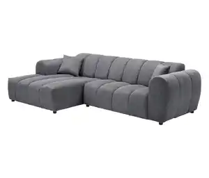 Longchair links mit Sofa 2-Sitzer rechts »Loftwave«, grau