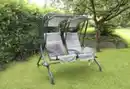 Bild 2 von bellavista® Home & Garden 2-Sitzer Hollywoodschaukel mit Rückenkissen und Getränkehalter, ca. 183 x 136 x 171 cm - Anthrazit