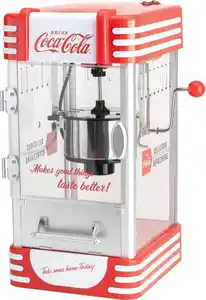 SALCO Popcornmaschine Coca-Cola SNP-27CC, Großer Zubereitungsbehälter von 60 ml mit integriertem Heizsystem