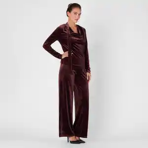 Damen-Hose aus Samt mit elastischem Bund