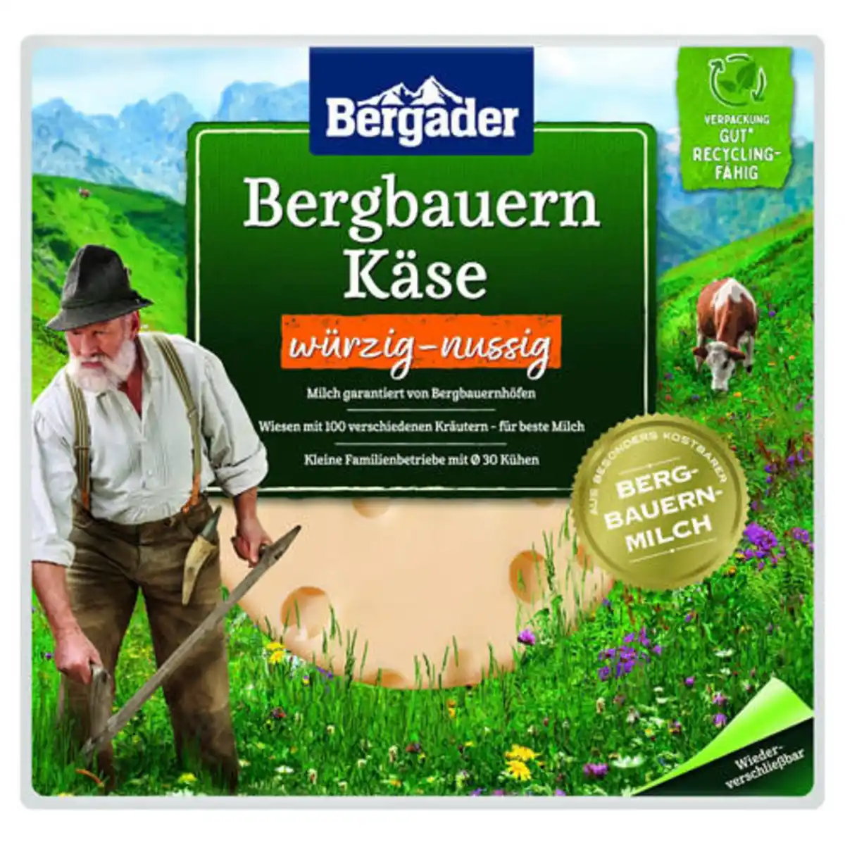 Bild 1 von BERGADER Bergbauern Käse 150 g, würzig-nussig