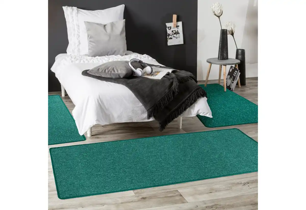 Bild 1 von Andiamo Bettumrandung Luton, Höhe 5 mm, (3-tlg), Bettvorleger, Läufer-Set für das Schlafzimmer, melierte Optik