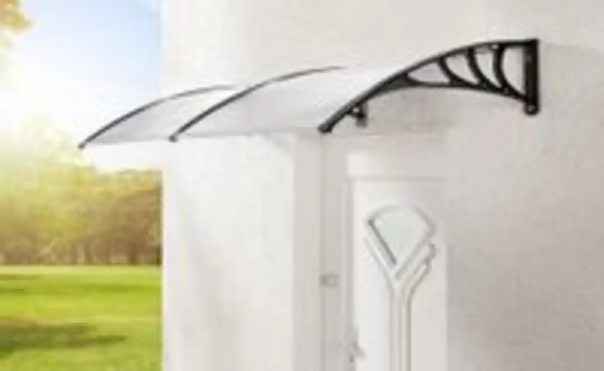 Bild 2 von GreenYard XXL Design-Vordach, mit ABS-Kunststoffrahmen und Polycarbonat ca. 200 x 100 x 28 cm - Transparent