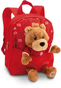 NICI Rucksack mit Plüschtier FC BAYERN MÜNCHEN 21x26cm, 0 Rot