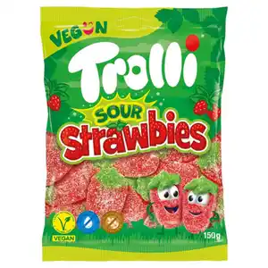 TROLLI Saures Fruchtgummi, Erdbeeren Sauer 150 g