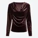 Bild 2 von Damen-Samt-Langarmshirt mit Glitzersteinchen