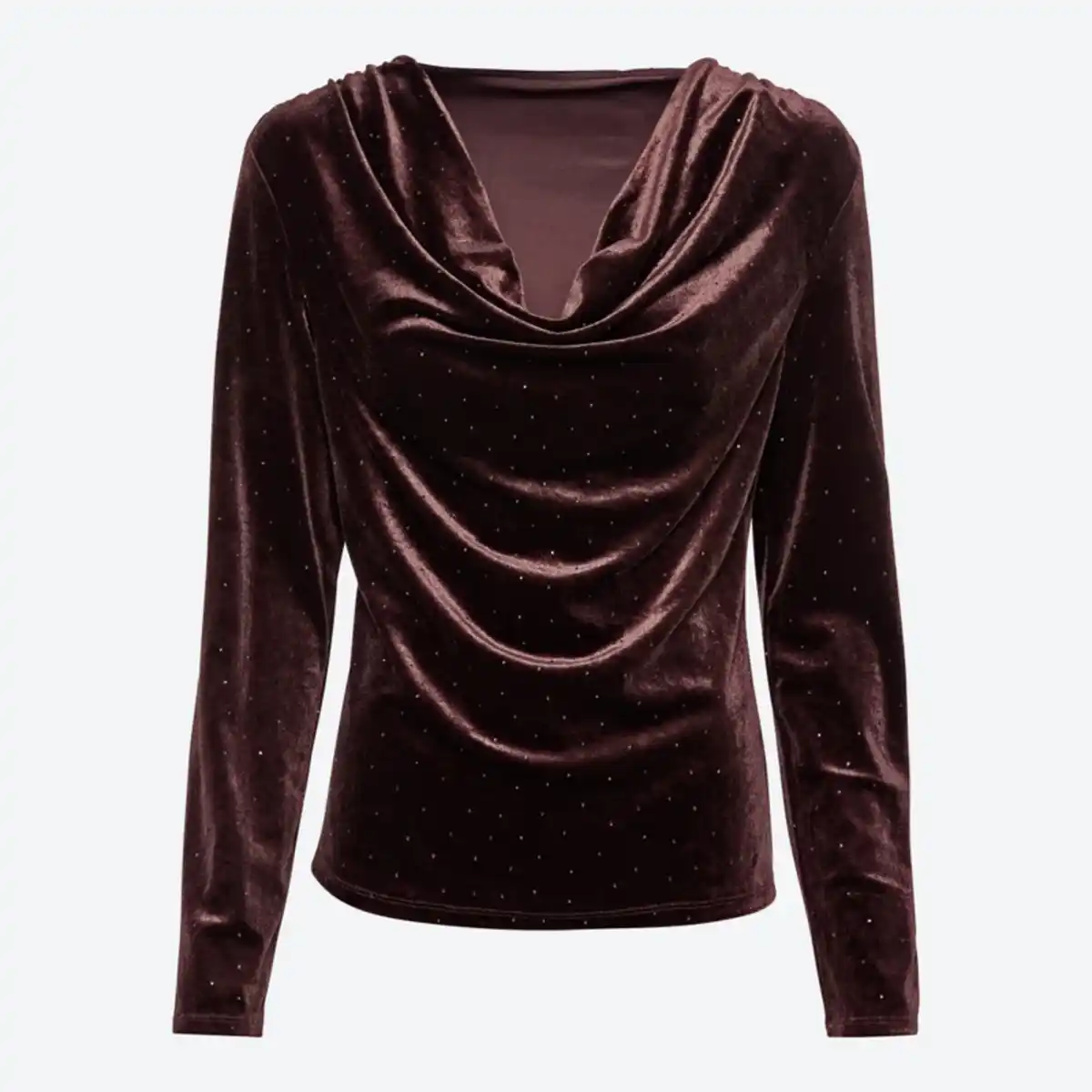 Bild 2 von Damen-Samt-Langarmshirt mit Glitzersteinchen