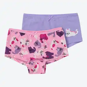 Kinder-Mädchen-Panty mit Katzendruck, 2er-Pack