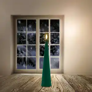 LED-Kegelkerze mit Timerfunktion, Höhe ca. 28 cm