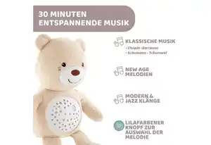 Chicco Kuscheltier First Dreams Baby Bear, Beige, mit Lichtprojektion und Soundfunktion