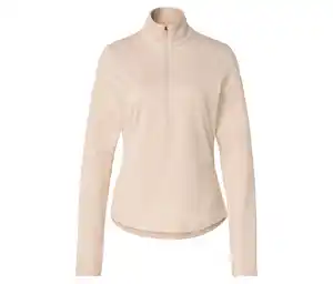 Thermo-Sportshirt mit Half-Zip, beige