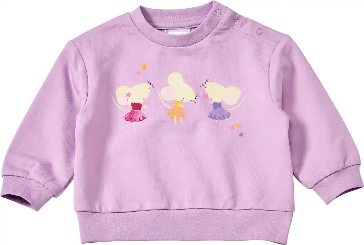 Bild 1 von ALANA Sweatshirt mit Mäuse-Motiv, lila, Gr. 68, 1 St