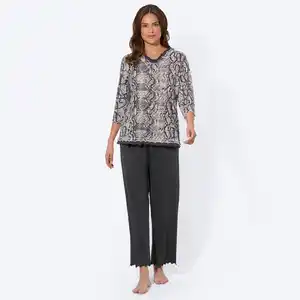 Damen-Schlafanzug mit Schlangenprint, 2-teilig